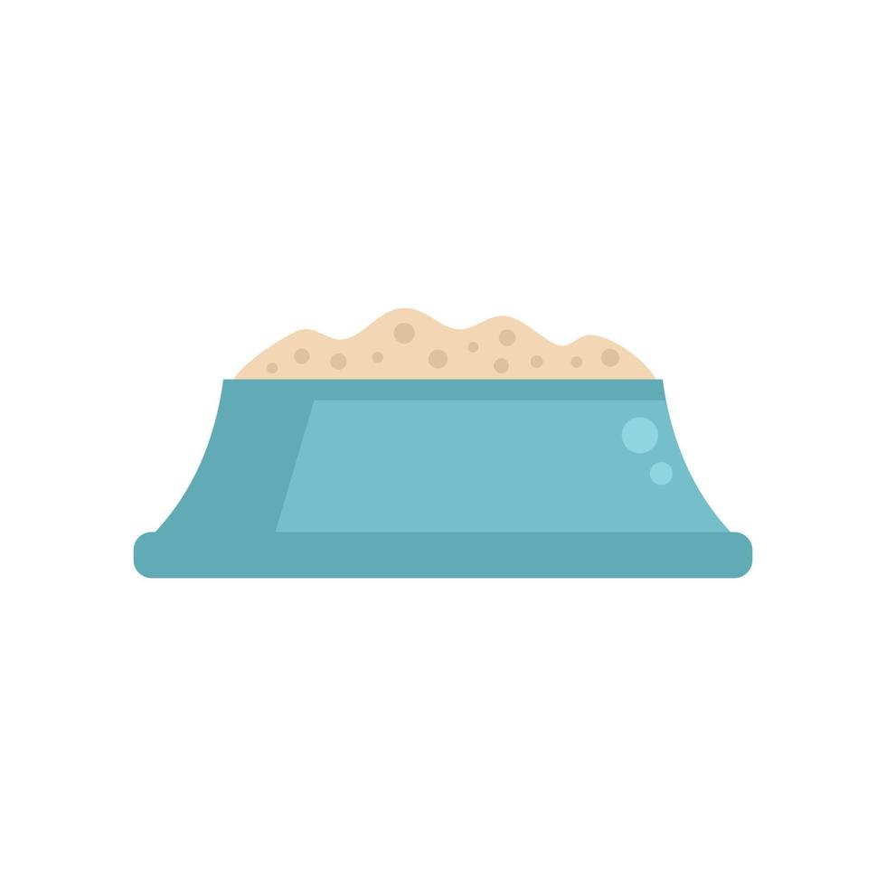 Full cat bowl icon flat vector. Dog feed vector