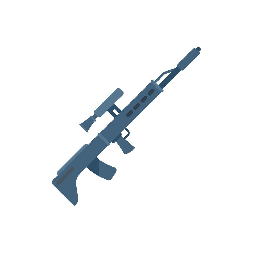 Army sniper icon flat vector. Rifle gun vector