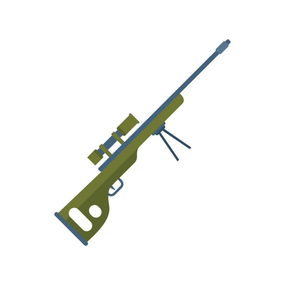 Sniper gun icon flat vector. Weapon rifle vector