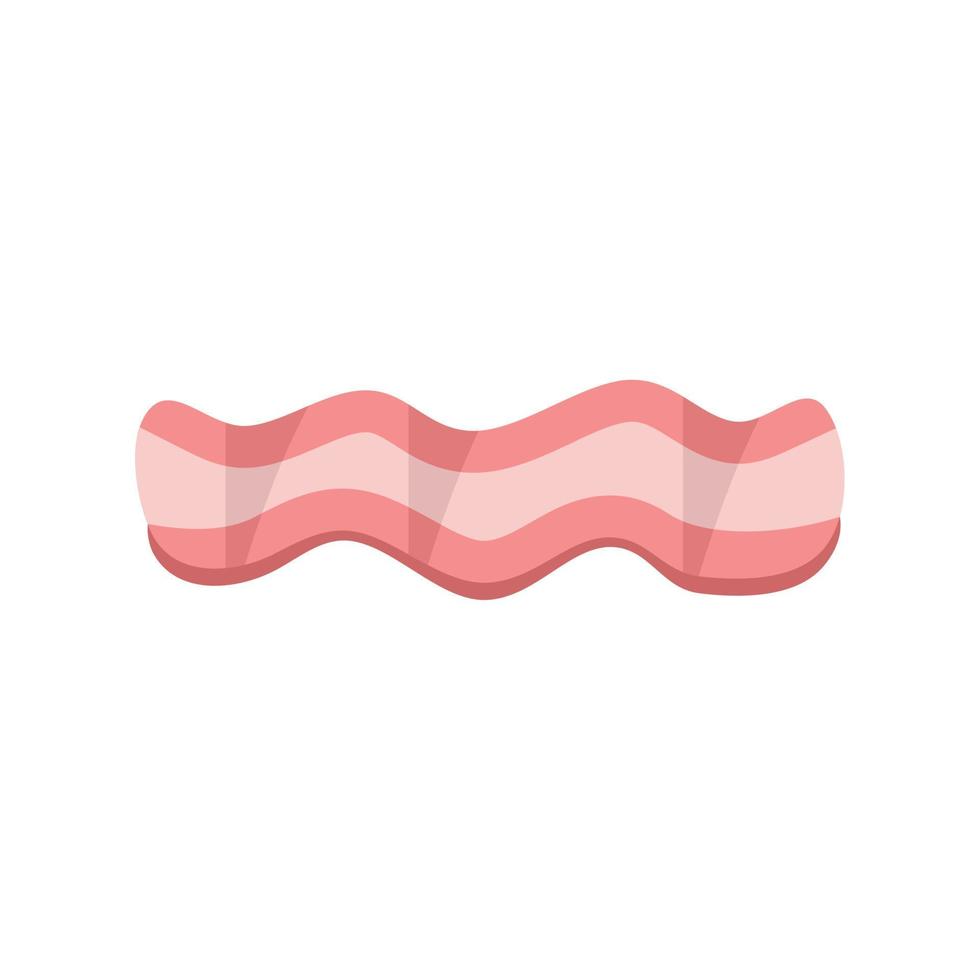 Grilled bacon icon flat vector. Crispy meat vector