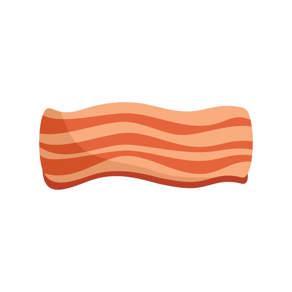 Strip bacon icon flat vector. Smoked food vector