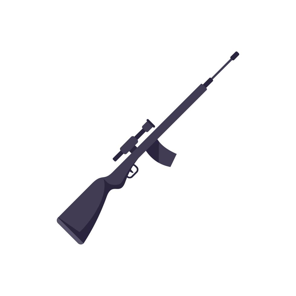 Sniper barrel icon flat vector. Rifle gun vector