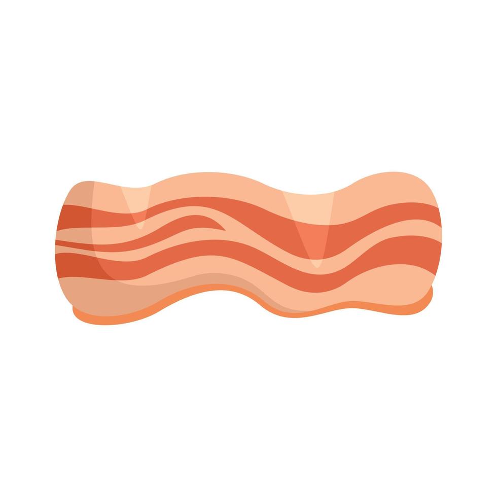 Breakfast bacon icon flat vector. Slice meat vector