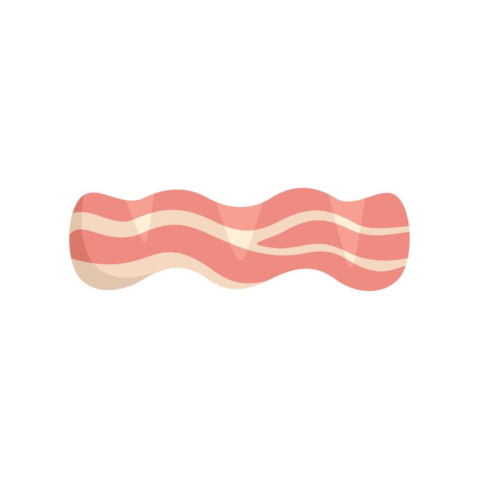 Fried bacon icon flat vector. Meat crispy vector