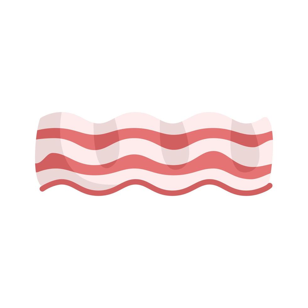 Crispy bacon icon flat vector. Breakfast slice vector