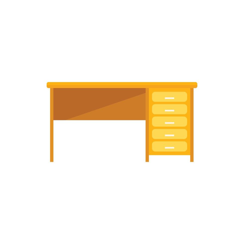Table leg icon flat vector. Wood desk vector