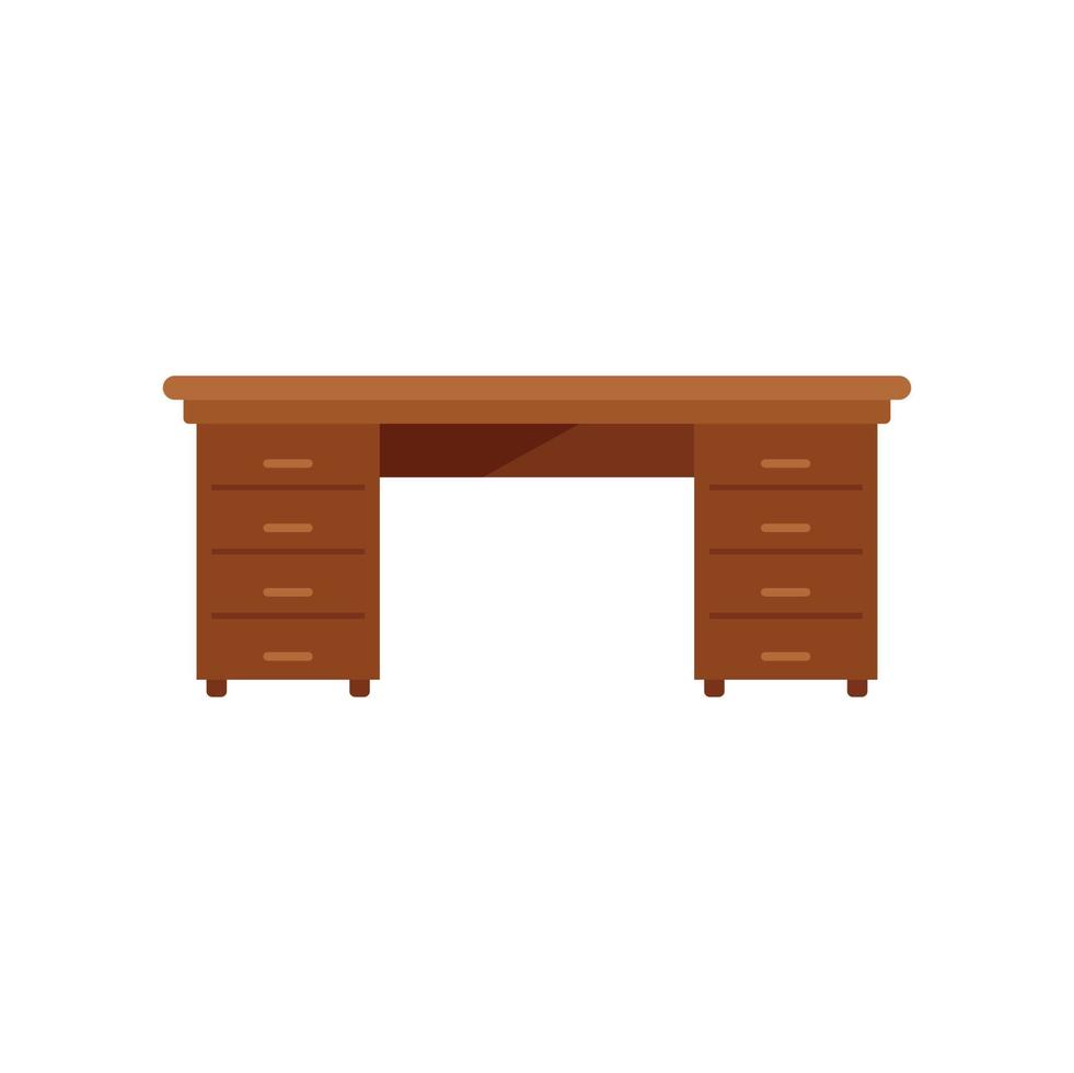 Small table icon flat vector. Wood furniture vector