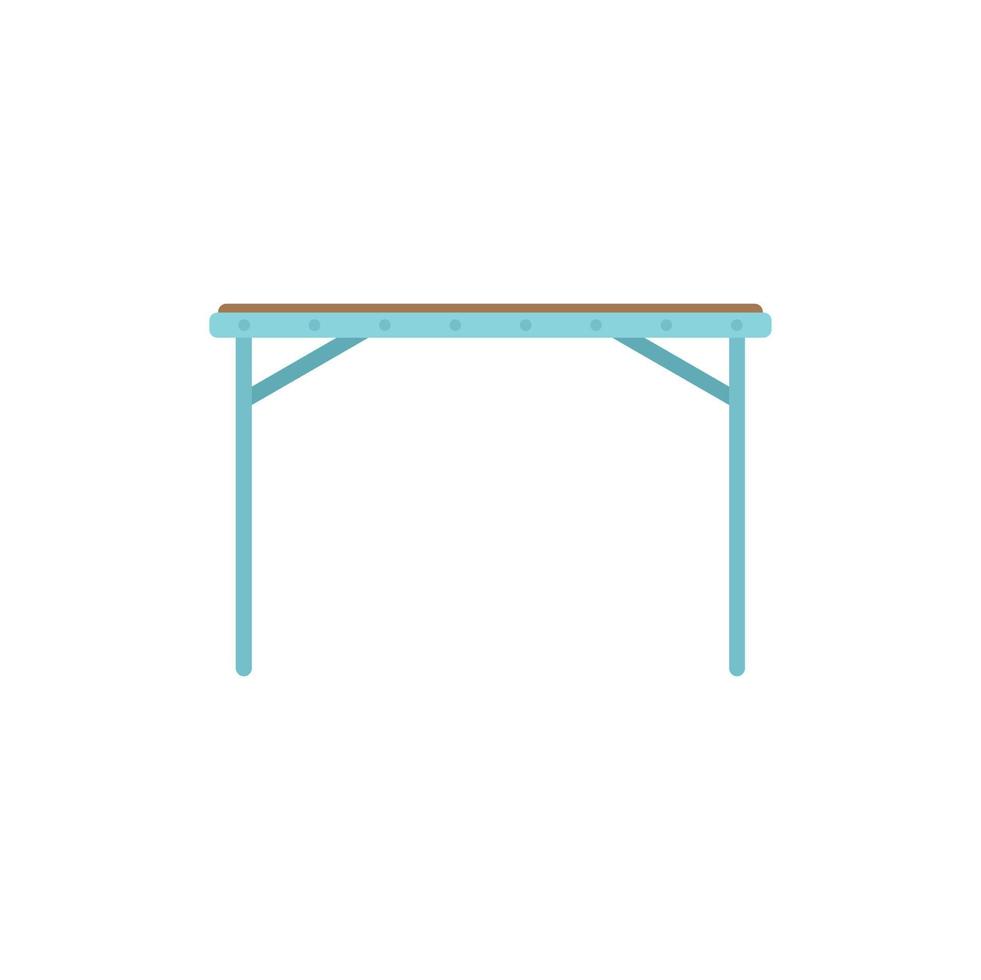 Office table icon flat vector. Wood furniture vector