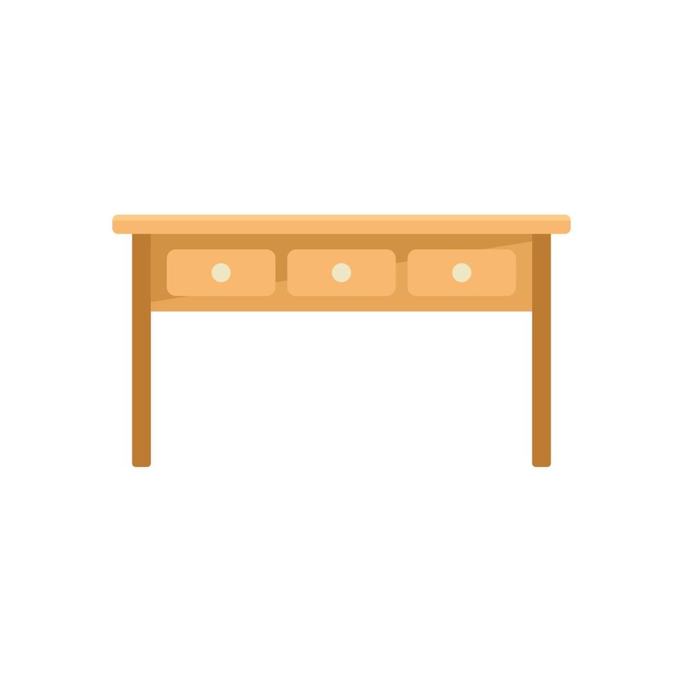 Wood table icon flat vector. Top board vector