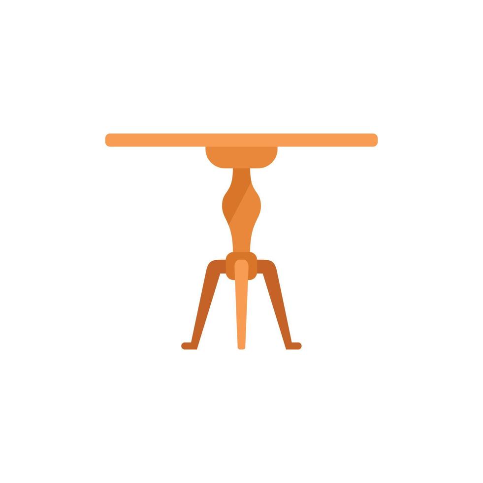Table stand icon flat vector. Wood furniture vector