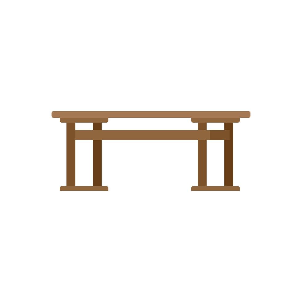Table desk icon flat vector. Round furniture vector