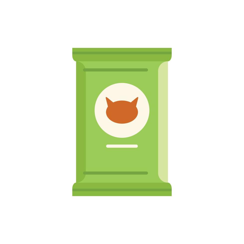 Cat food container icon flat vector. Pet bowl vector