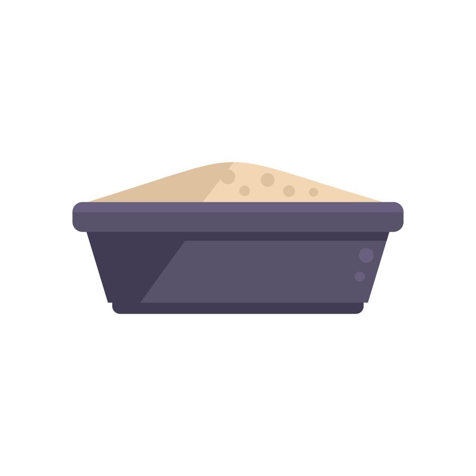 Snack full bowl icon flat vector. Cat food vector