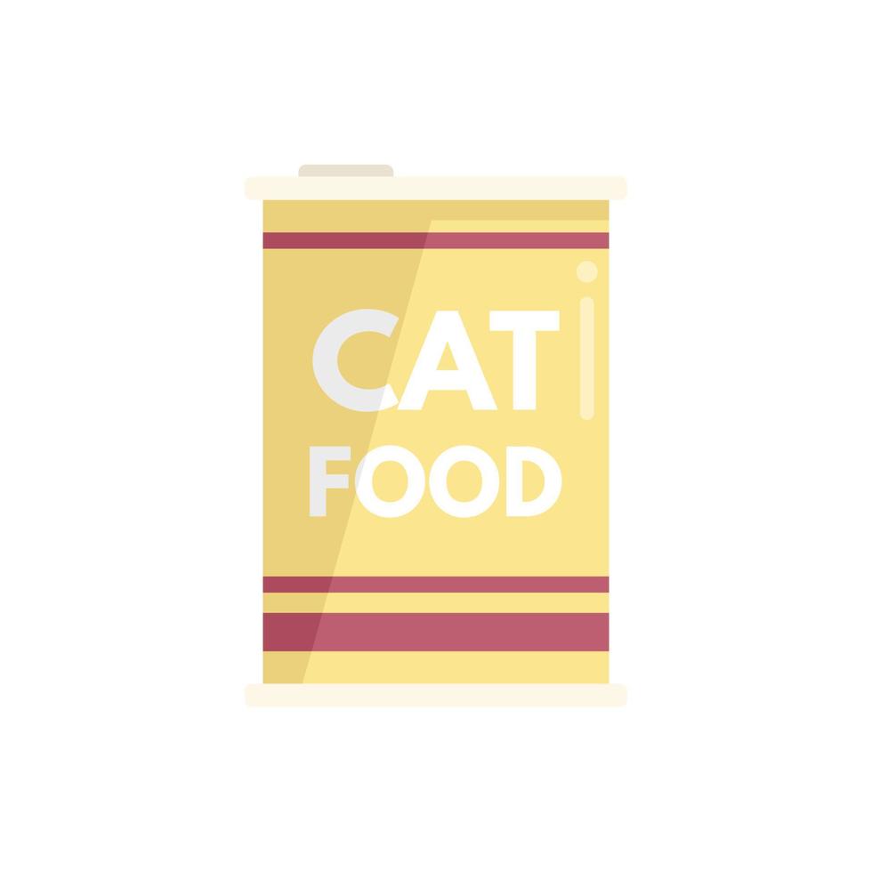 Cat food tin can icon flat vector. Pet bag vector