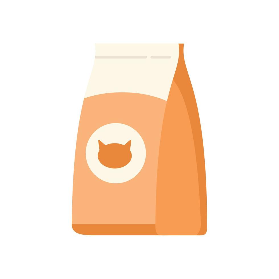 Cat food pack icon flat vector. Pet feed vector