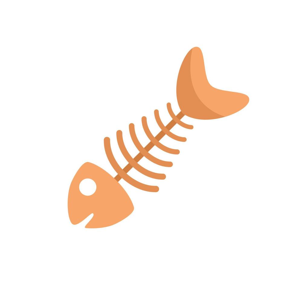 vector plano de icono de esqueleto de pez gato. alimento para mascotas