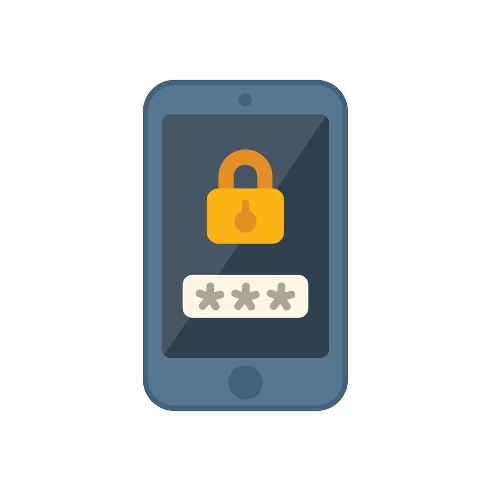 Smartphone lock icon flat vector. Ui page vector