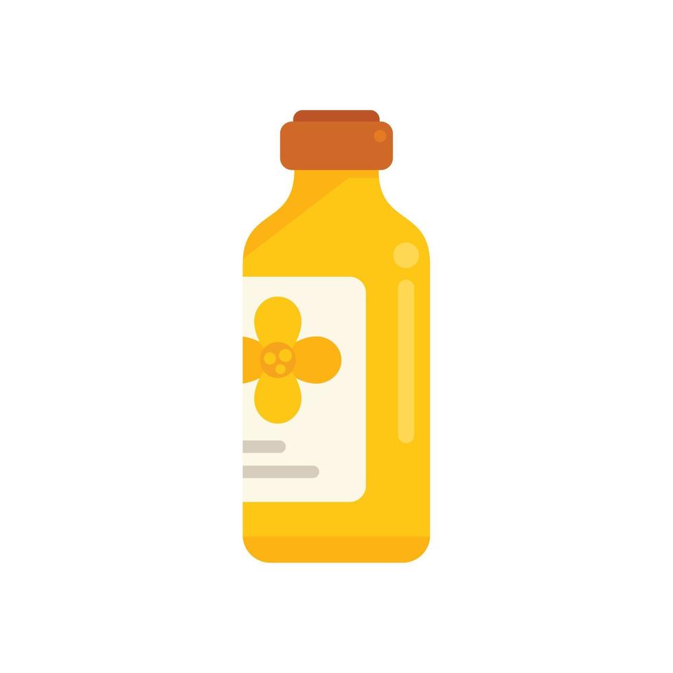 Canola oil shampoo icon flat vector. Flower plant vector