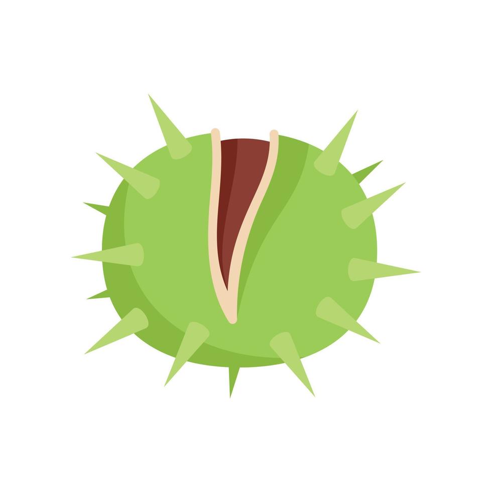 Branch chestnut icon flat vector. Tree fruit vector