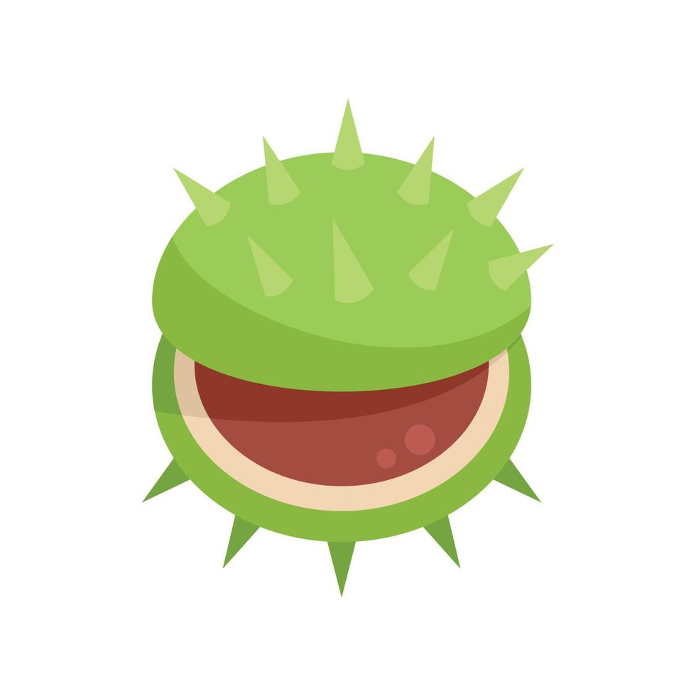 Fruit chestnut icon flat vector. Sweet tree vector