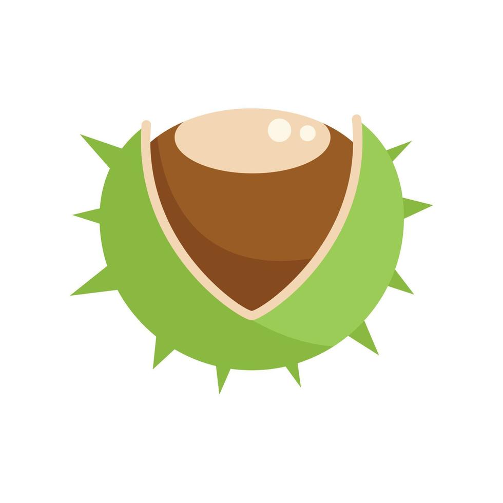 Tree chestnut icon flat vector. Sweet fruit vector