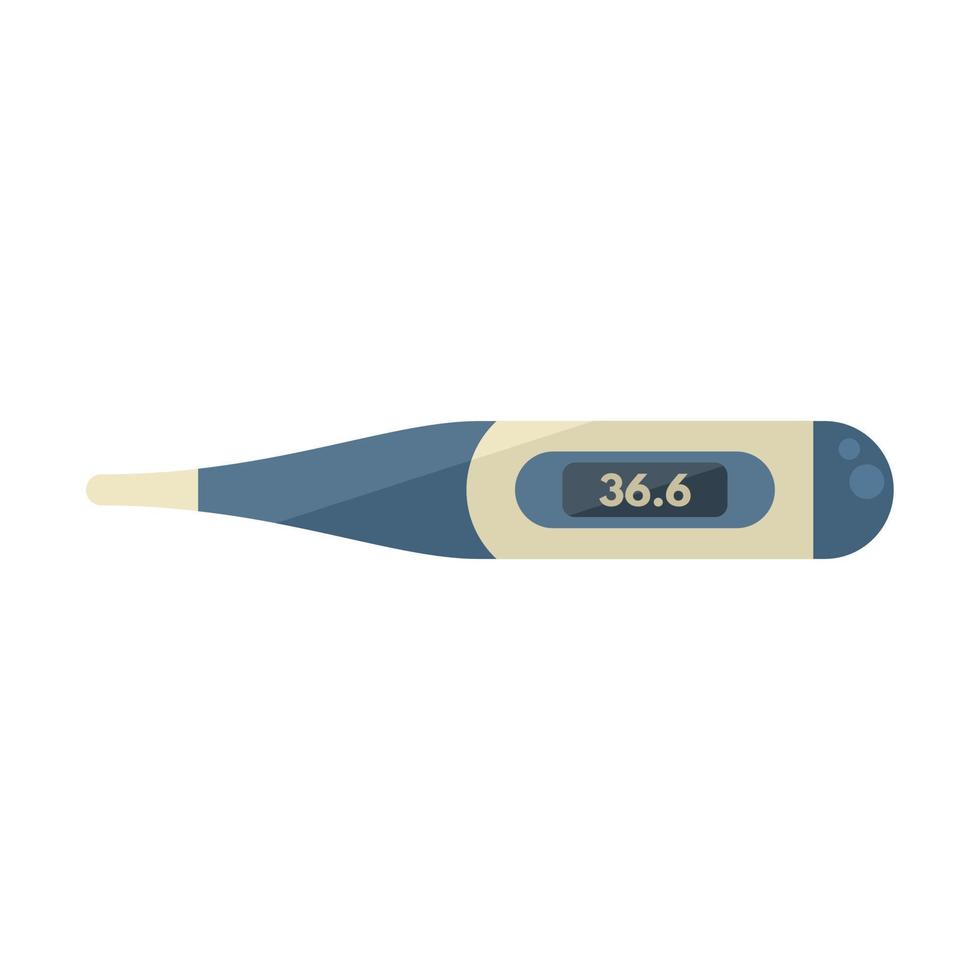 Check thermometer icon flat vector. Digital temperature vector