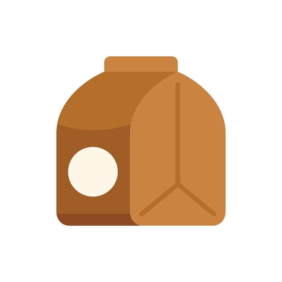 Paper dog food pack icon flat vector. Pet feed vector