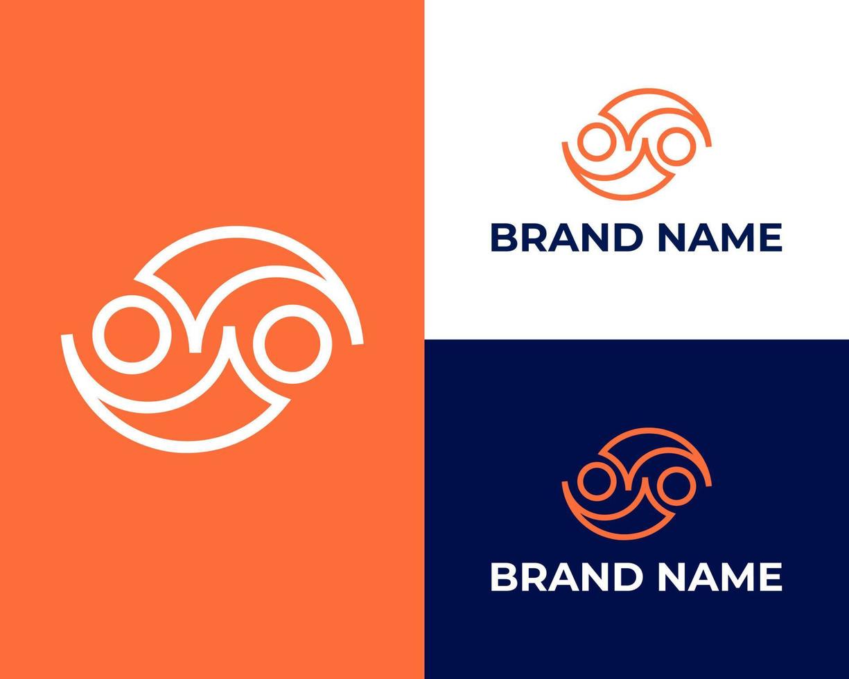 The logo is the owl head. Or S Letter. unique an elegant vector