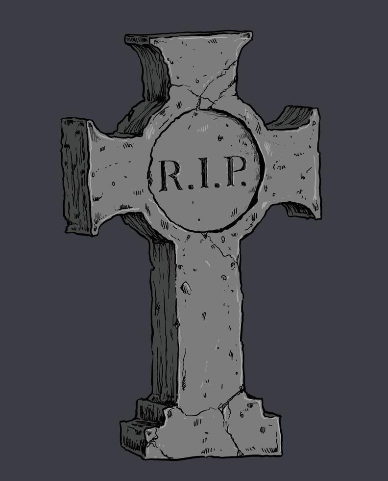 Headstone and Gravestone Drawing Illustration vector