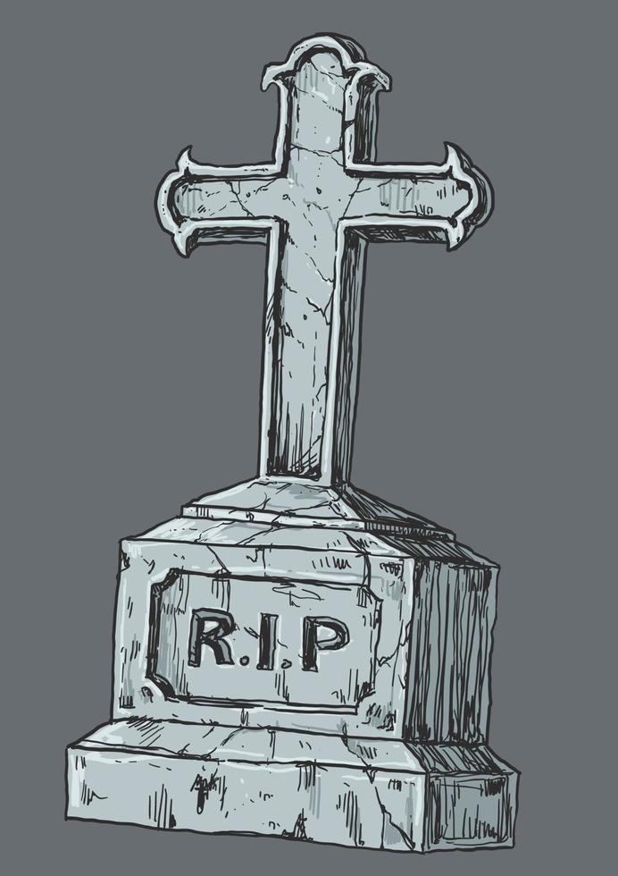 Headstone and Gravestone Drawing Illustration vector