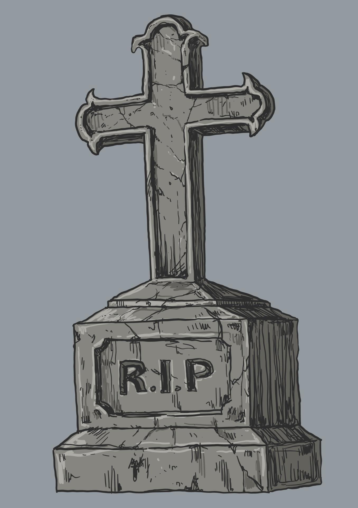 Headstone and Gravestone Drawing Illustration 17330584 Vector Art at