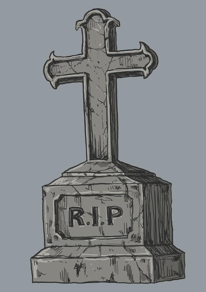 ilustración de dibujo de lápida y lápida vector