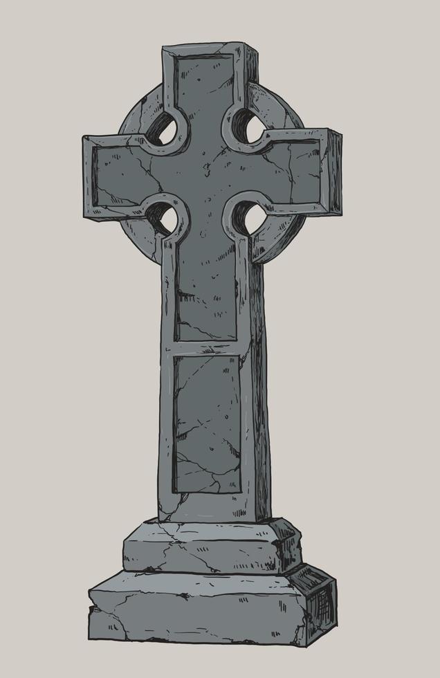 Headstone and Gravestone Drawing Illustration vector