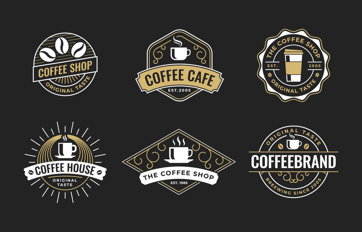 conjunto de logotipo de café vintage vector