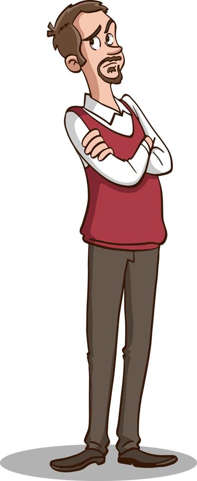 Man have a question. Flat cartoon vector illustration in modern concept.