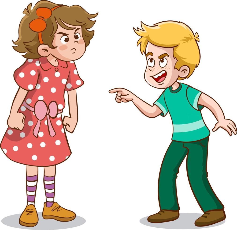 Vector Illustration Of Kid Shouting His Friend