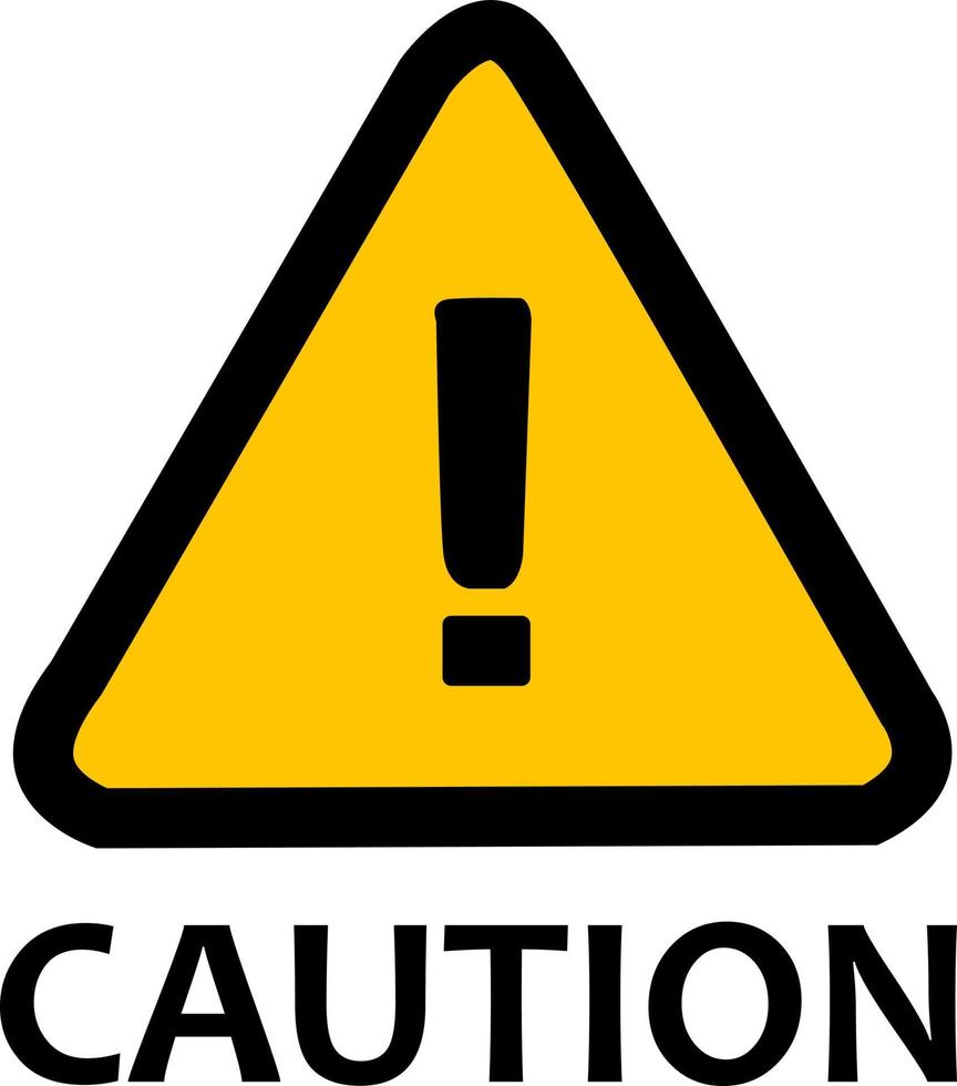 Exclamation mark icon isolated on yellow triangle. Caution and warning. vector