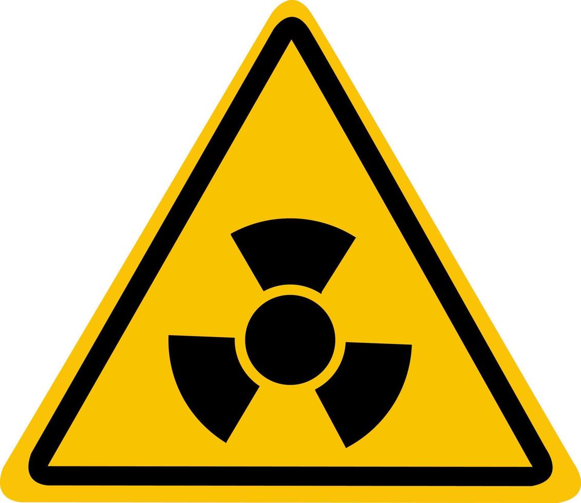 A yellow triangle with a shamrock inside. Sign of radioactive danger. Caution and warning. vector