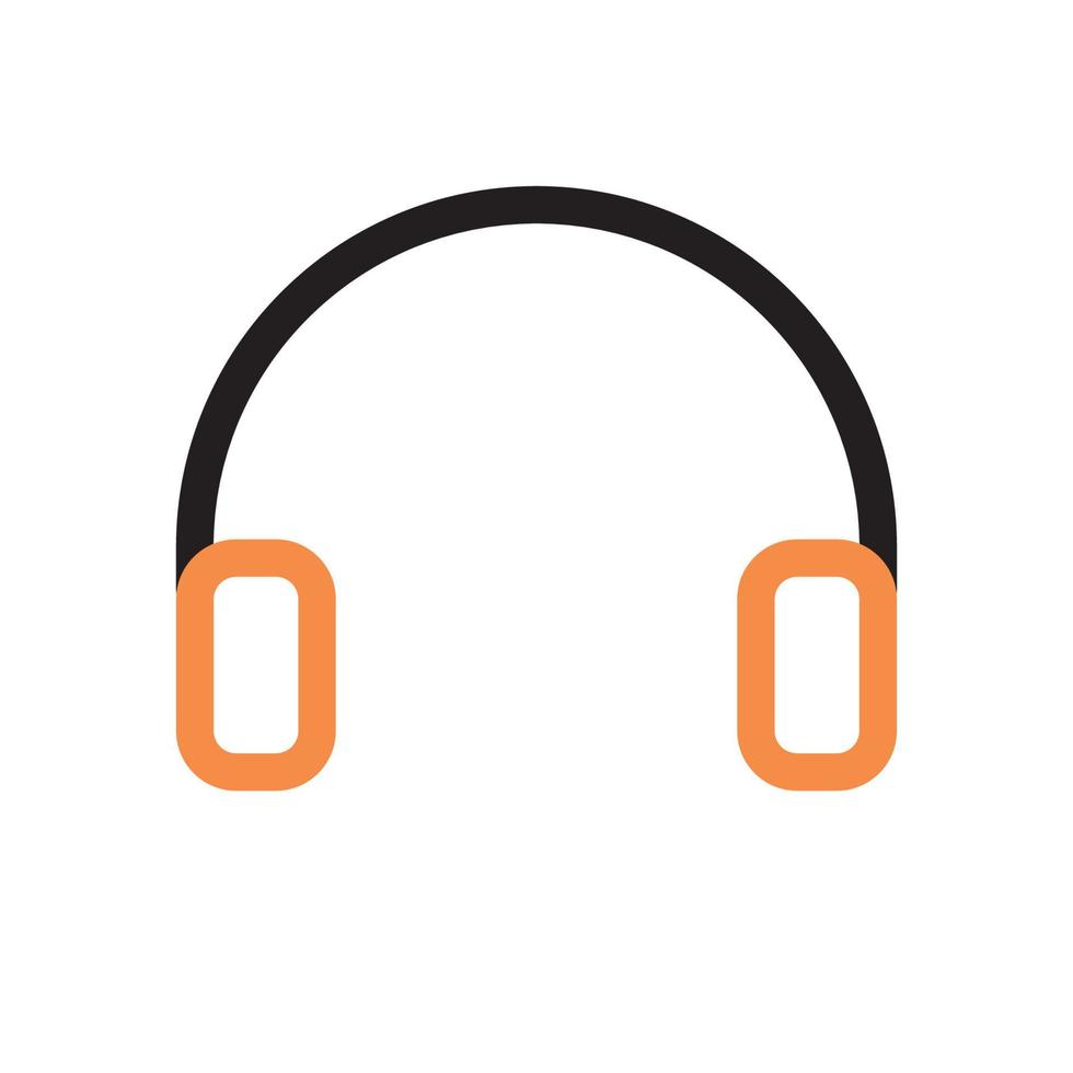 icono de auriculares color de dos tonos vector