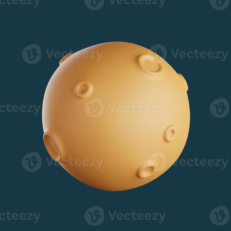 3d moon illustration. science and technology icon. 3d render photo