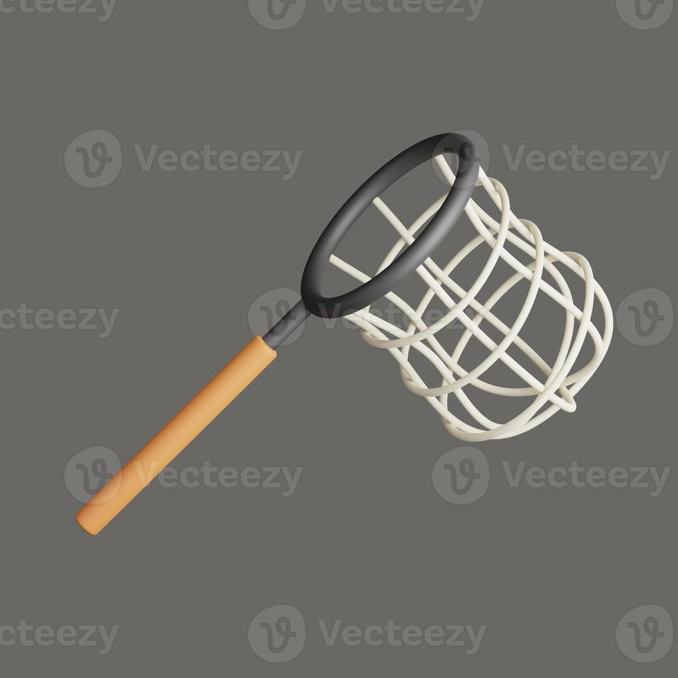 3d butterfly net icon with a cute and simple design. 3d render photo