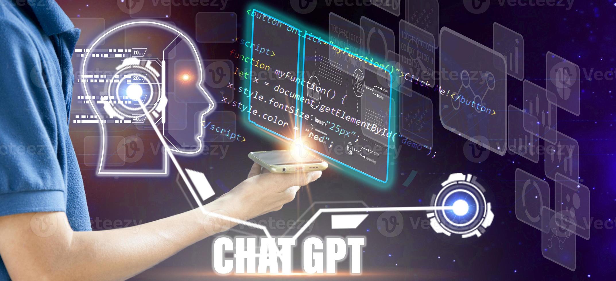 Conceptually, ChatGPT is an AI chatbot or artificial intelligence that can communicate through messages with humans naturally. photo