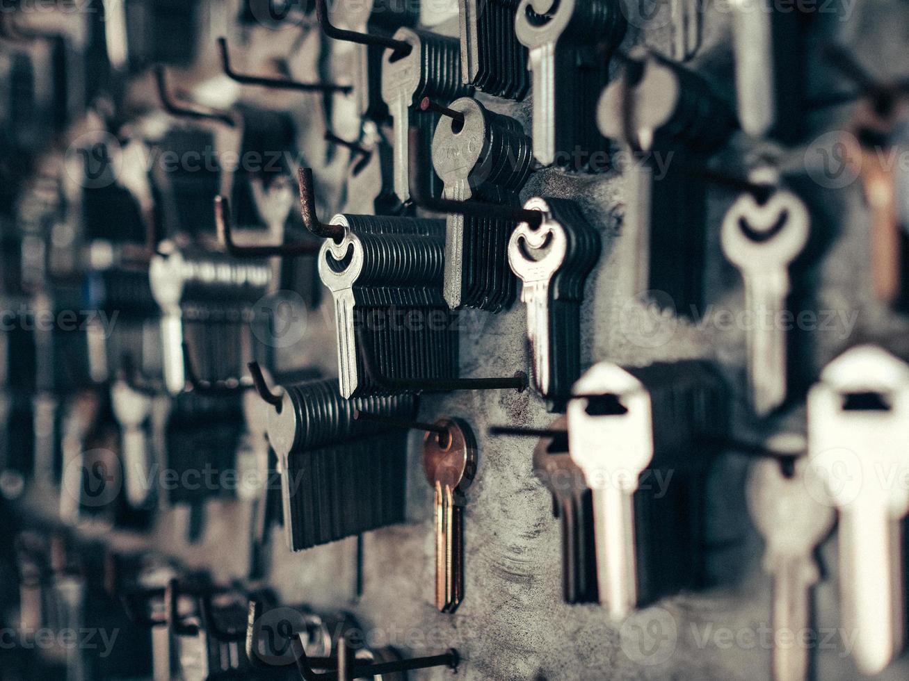 Close-up of keys at the locksmith photo