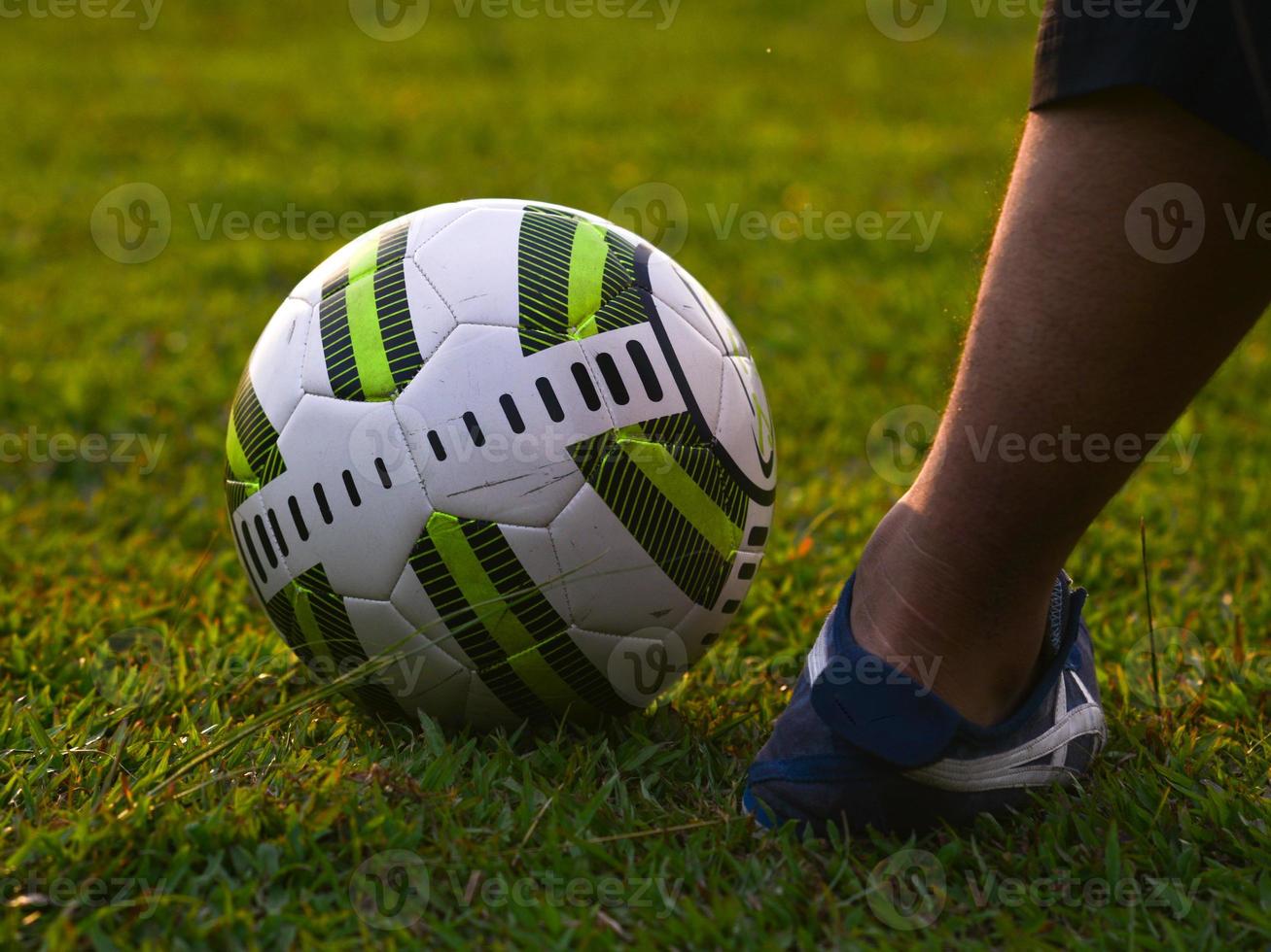 Close-up of a soccer ball photo