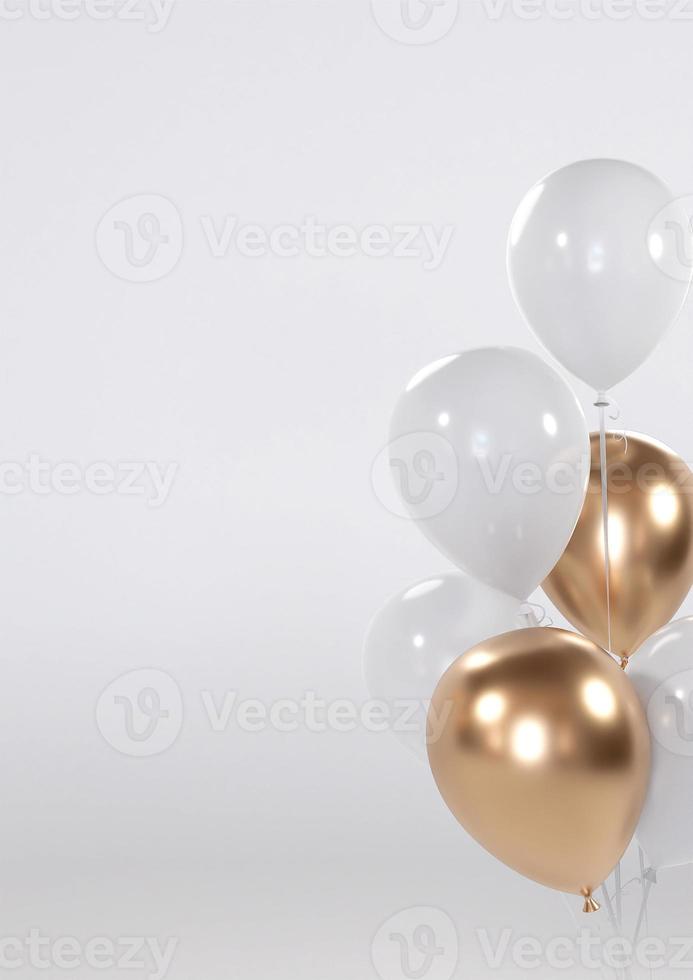 globos blancos y dorados en el fondo del cartel lateral 17332601 Foto de  stock en Vecteezy