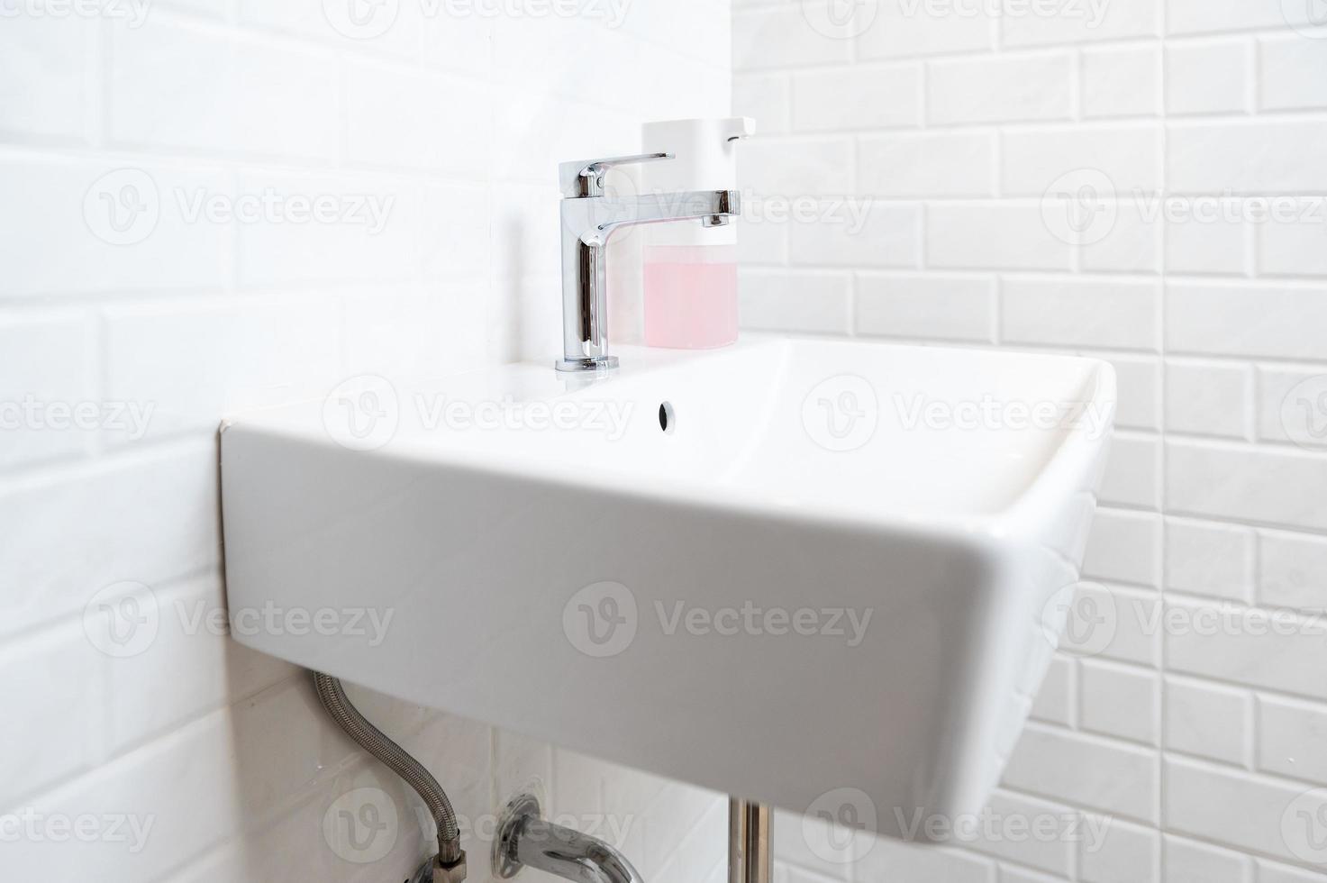 Background of modern sink in bathroom photo