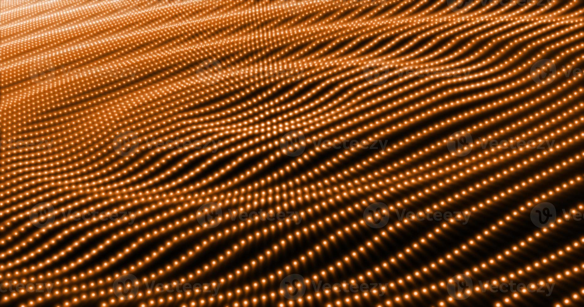 Abstract yellow orange waves streaks circles of particles and dots futuristic rhythmic glowing magic energy. Abstract background photo