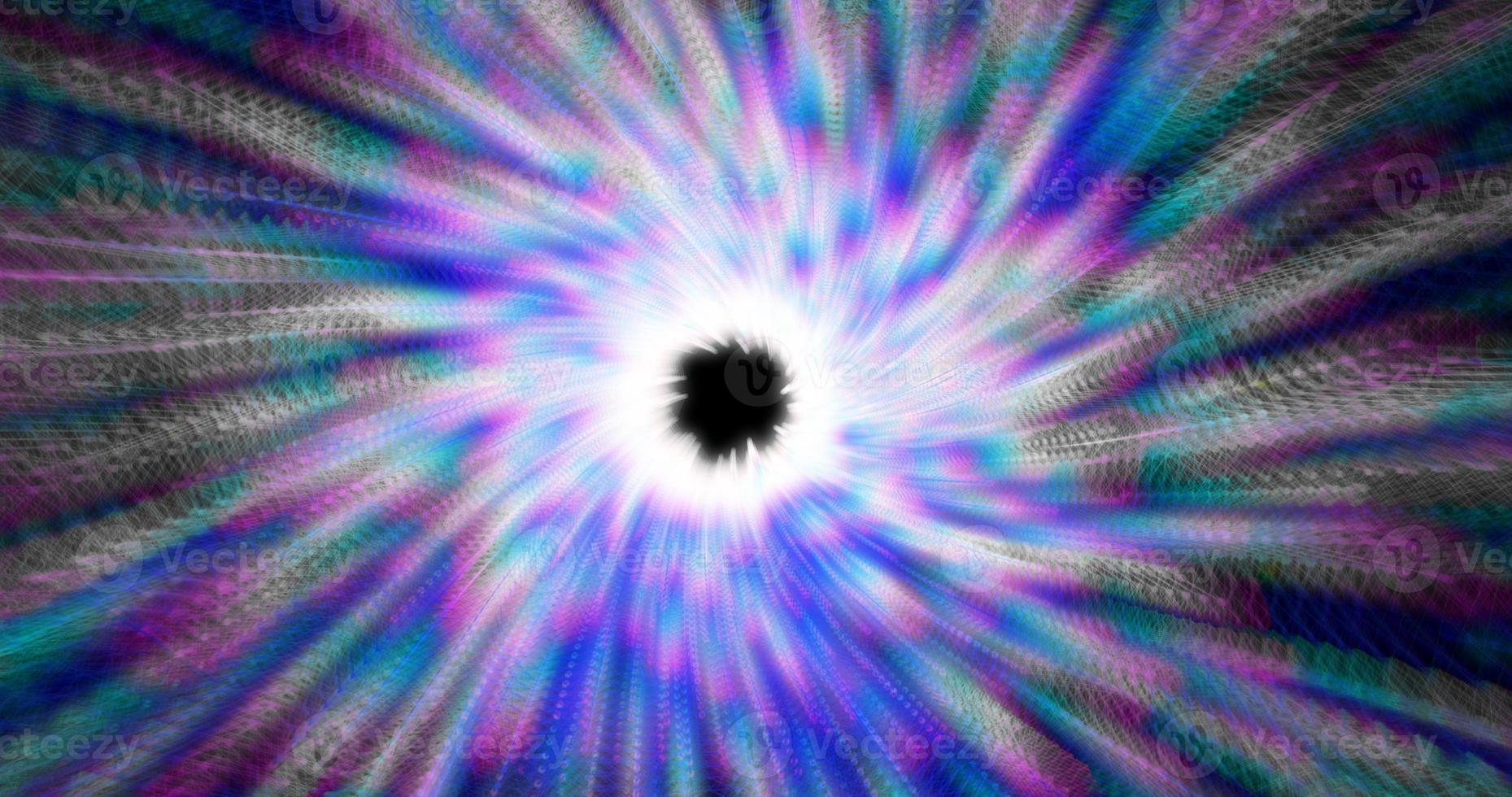 Spinning bright glowing multicolored rainbow unusual beautiful tunnel spiral background space dark abstract photo