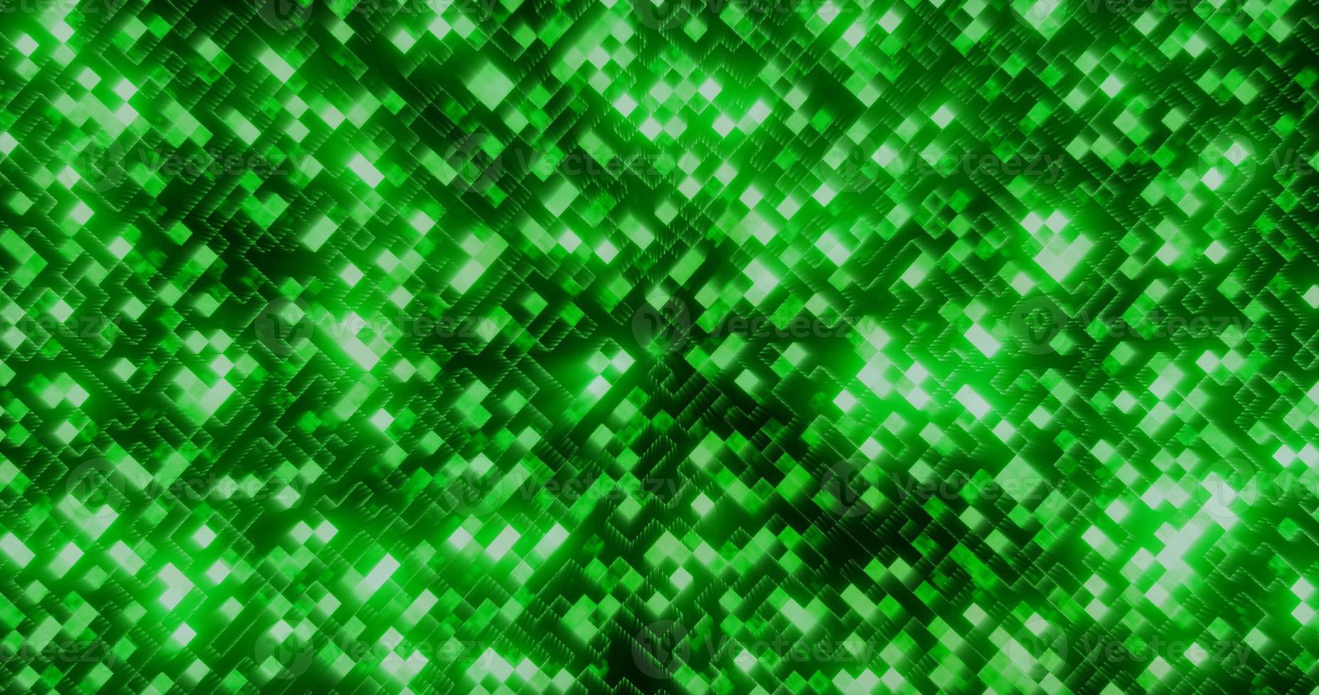 Abstract background of green shiny mirror iridescent squares and rectangles digital hi-tech photo