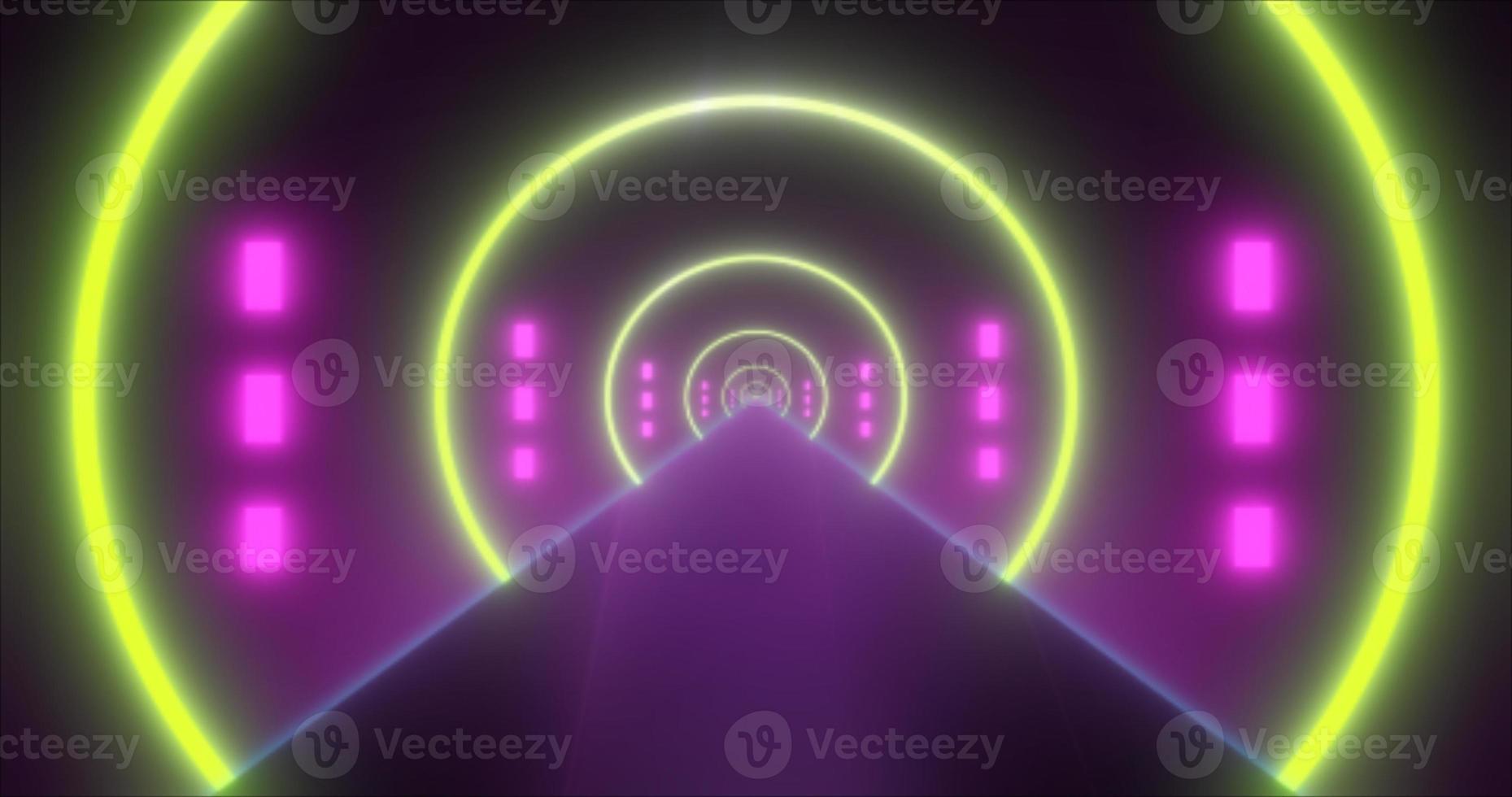 Abstract glowing neon retro tunnel round bright shiny multicolored beautiful. Abstract background photo